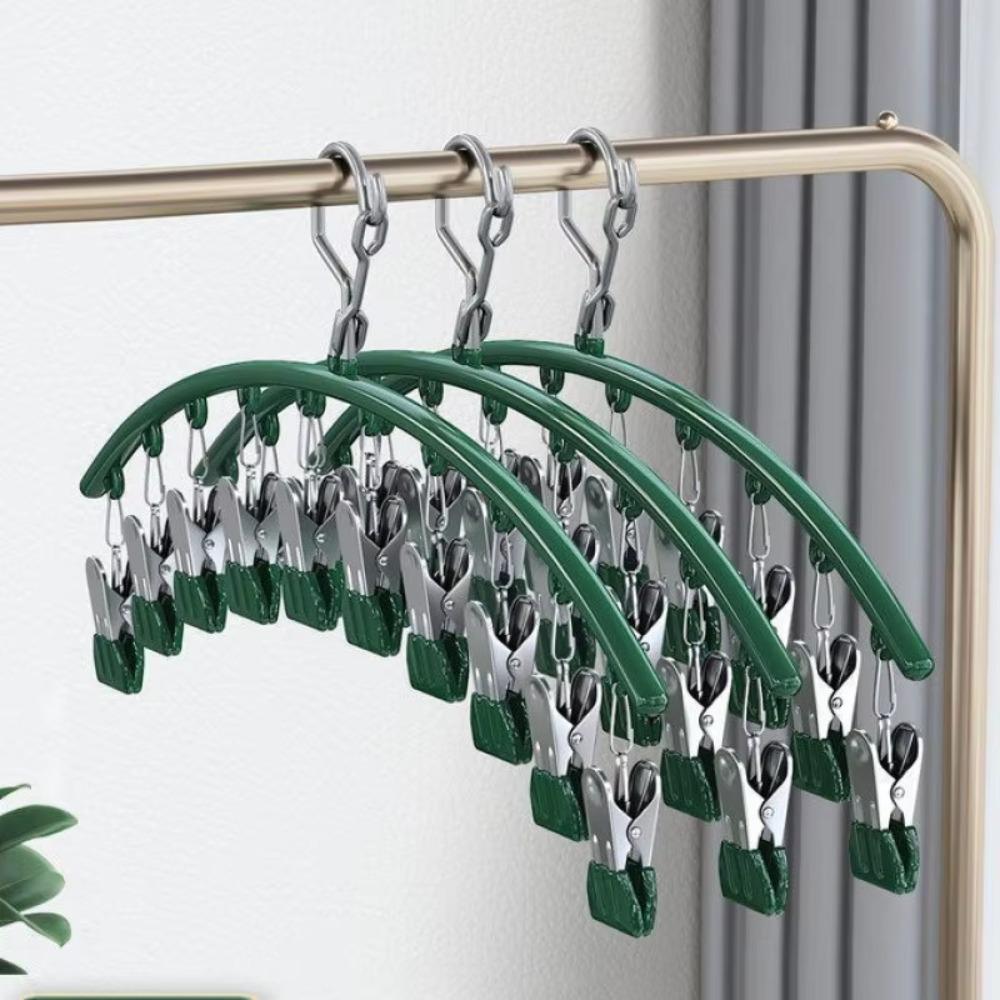 Windproof Drying Rack With 10 Hold Clips Yoga Pants Hanger New Curved Hanger  for Clothing Store