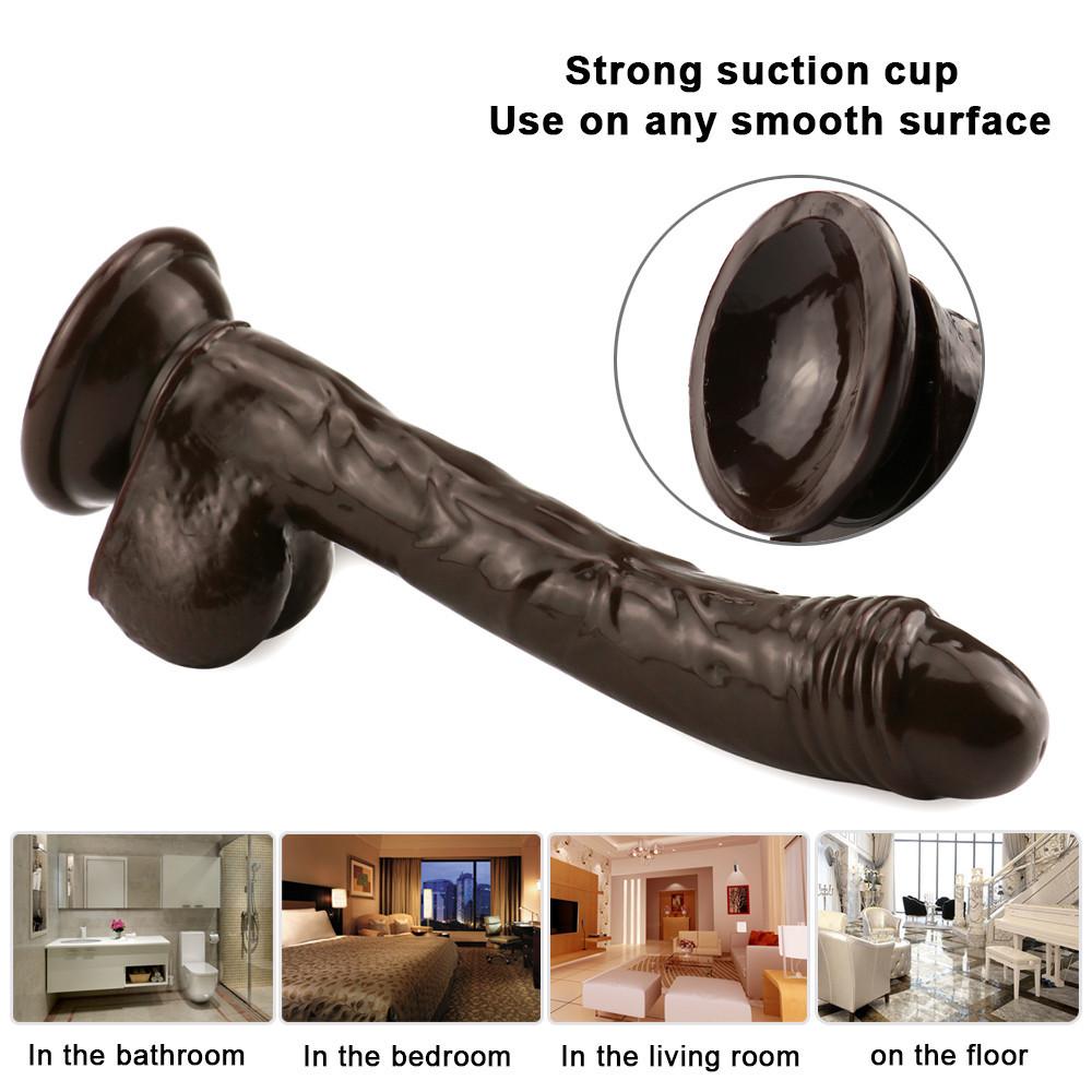 Brown Lesbian  Dildo Panties Realistic Penis Strap-on Belt Gay Smooth Anal Butt Plug Harness Belt Adult Game Sex Toys for Women