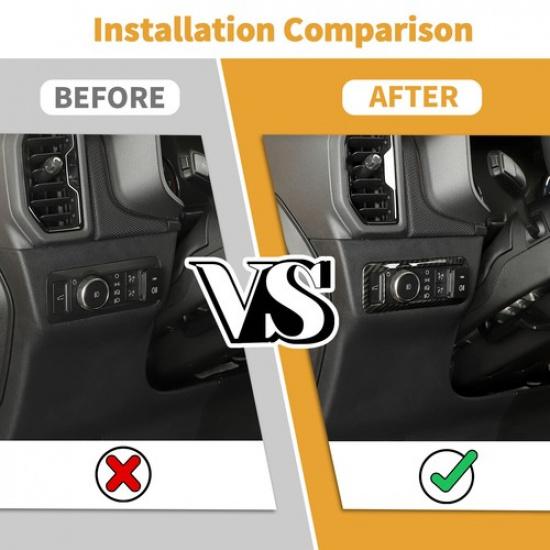 Carbon Fiber Front Headlight Switch Trim Cover Bezels for Ford Bronco Sport 21+