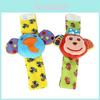 Baby Elephant Monkey Wrist Rattle Toy With Soft Fabric Material For Early Education And Sensory Development