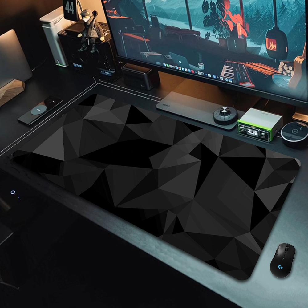 D Geometry Polygon Pattern Gaming Mouse Pad Durable Rubber Desk Mat Suitable for Office and Gaming Use