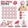 20PCS Round Shape Adhesive Plate Hook Plastic Picture Hanging Hook  Home Wall Decor