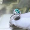 Paraiba Grüner Moissanit Damenring - S925 Silber, Europäischer & Amerikanischer Modeschmuck, Buntes Design