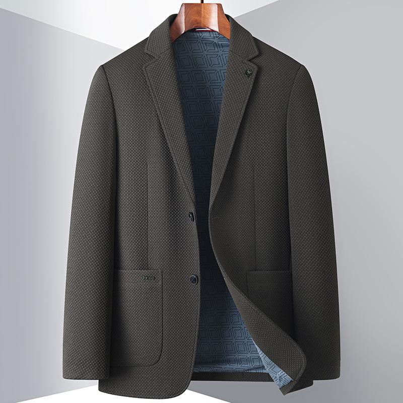Spring and Autumn Light Luxury Business Single West Middle-aged and Young People Solid Color Texture Suit Trendy Jacket