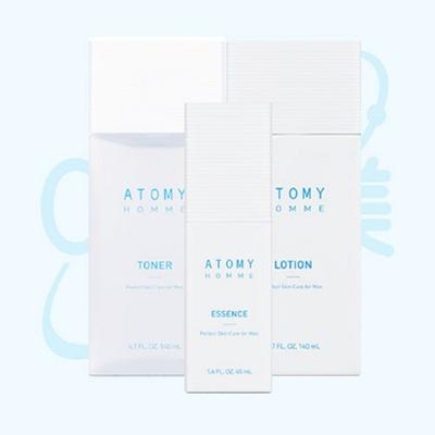 Atomy Men's Cosmetics Set da 3 pezzi, tonico 140 ml + lozione 140 ml + essenza 45 ml, 1 set