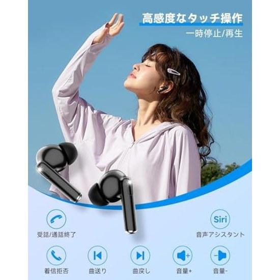 Wireless Earphones Bluetooth 6.0 V15 Compact Lightweight Cordless Popular Up 36 Hours Playback ENC Call Microphone Automatic Pairing Type-C Charging