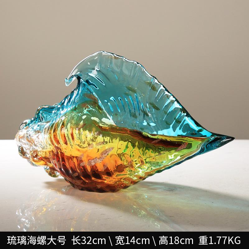 Luxury Modern Crystal Sculpture Multicolor Seashell