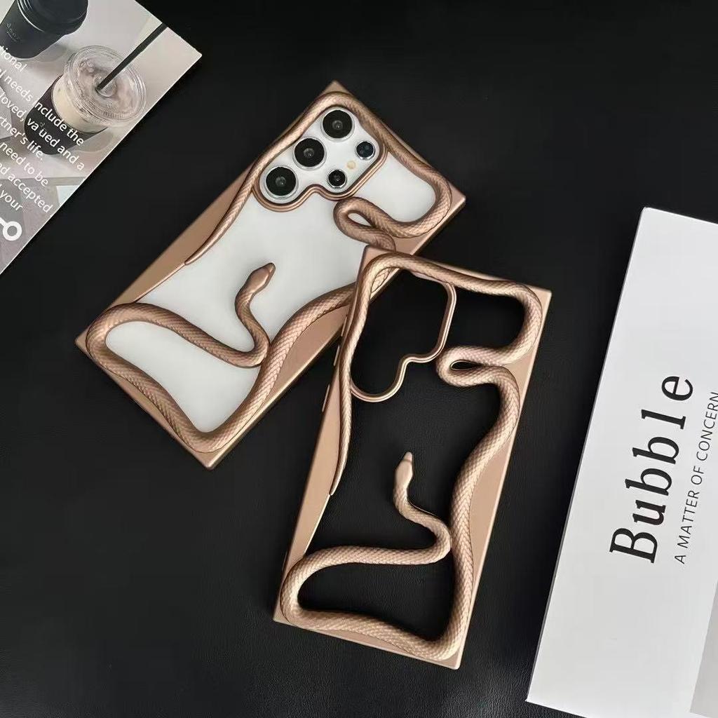 Samsung S25 Ultra Electroplated 3D Snake Phone Case with Matte Heat Dissipation
