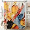 Modern Bathroom Shower Curtain Set Luxury Colorful Flower Print Polyester Waterproof Bath Decoration 72 inches long (Set include