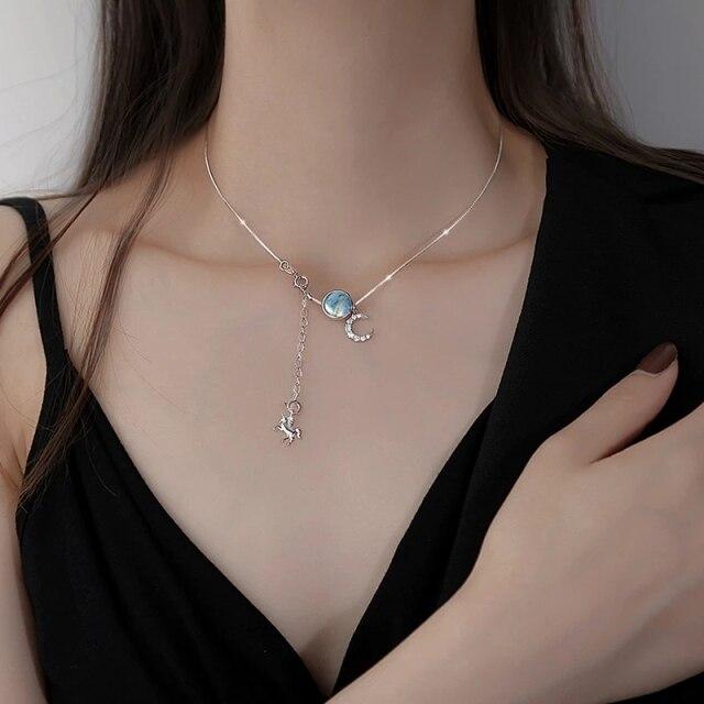 925 Sterling Silver Zircon Pendant Necklace Necklace Women Fashion Jewelry