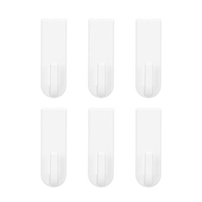6 Piezas Ganchos de Baño Sin Perforación Fácil Instalación Ganchos de Pared Elegantes Simples Ganchos Adhesivos de Plástico
