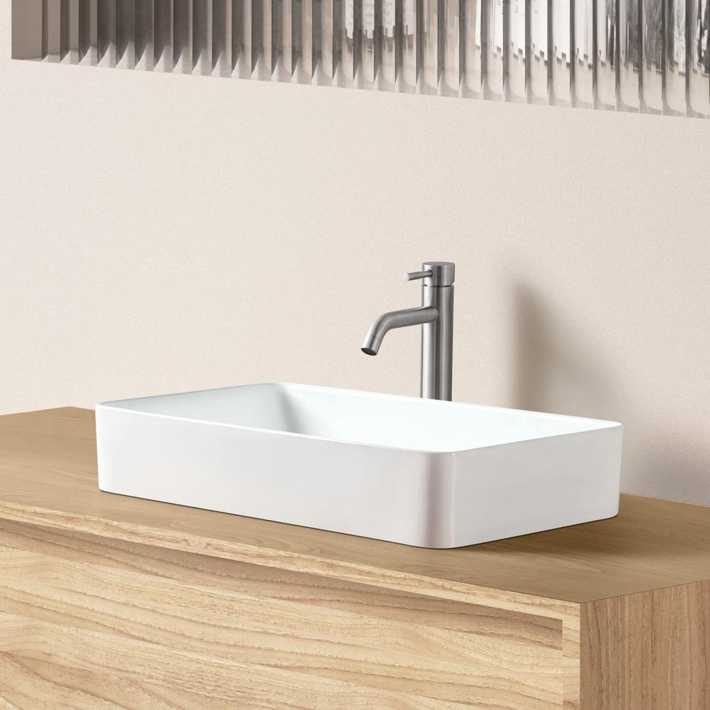 Mieszana duża umywalka stojąca Stylowa wolnostojąca umywalka ceramiczna do rąk Miska do mycia rąk [zawiera kran] Zestaw, umywalka, typ, miska, umywalka,