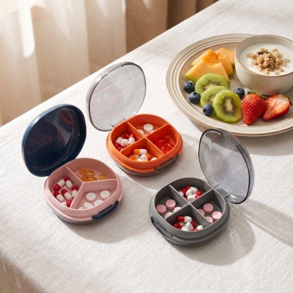 3 Grid Pill Box 4 Grid Granule Storage Box Waterproof Pills Organizer Travel