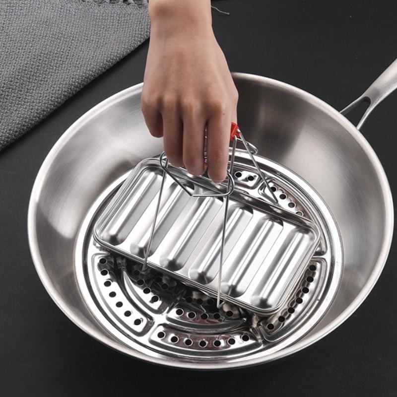 Máquina de Salchichas 6 en 1 Molde de Acero Inoxidable DIY Molde para Perritos Calientes Salchicha de Jamón Hecha a Mano Herramienta de Cocina para Hacer y Refrigerar Perritos Calientes
