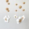 Nordic Retro Style Hairball Flower Wind Chime Bed Bell Baby Room Children's Room Children's Clothing Store Wind Chime Decoration
