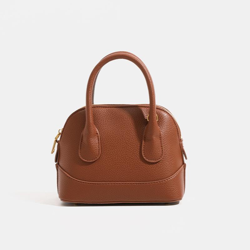 Light Luxury Lychee Pattern Casual Versatile Women's Shoulder Bag Simple Trendy Shell Bag Korean Style Fashion Crossbody Bag