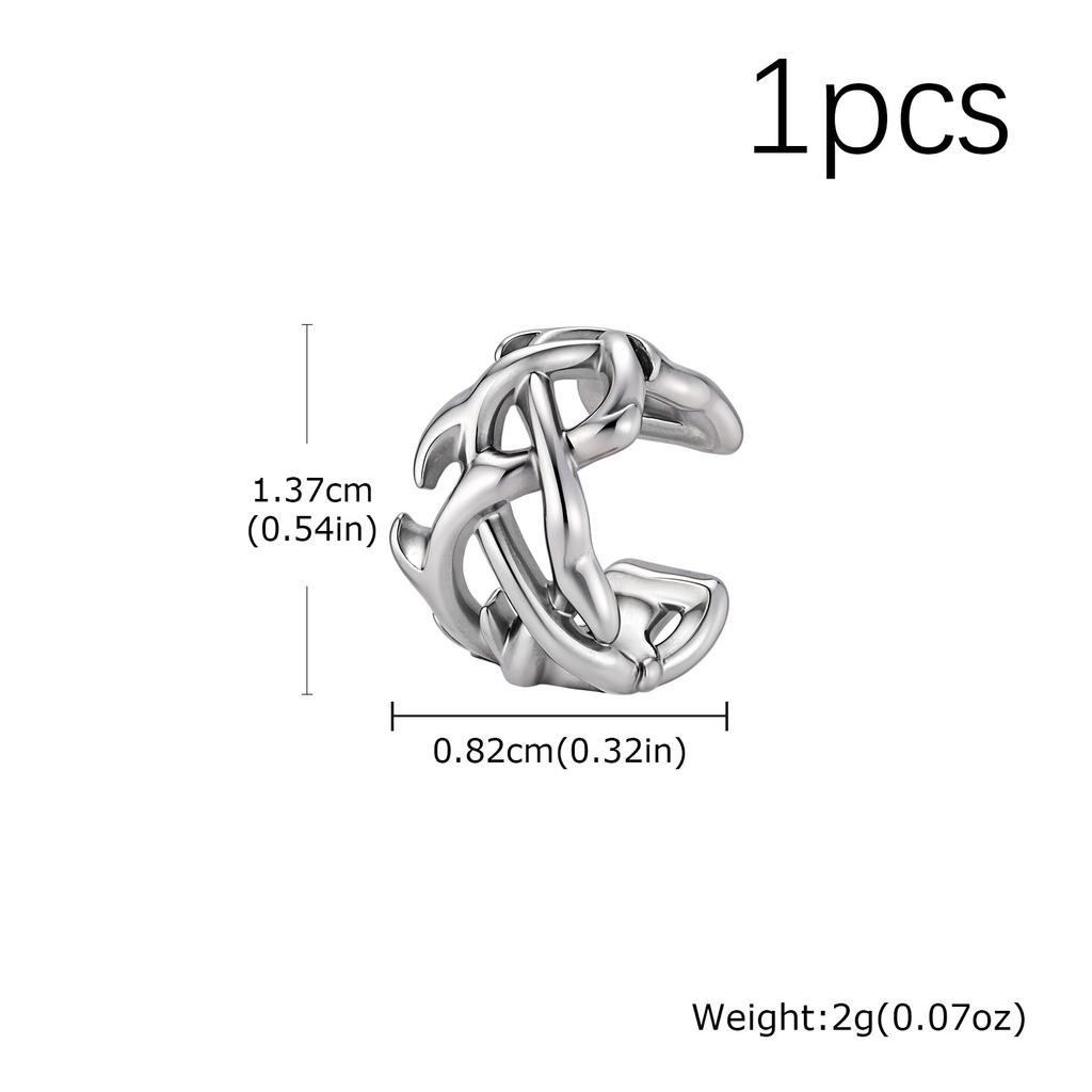 Vintage Punk Viking Clip Earrings for Men Boys,Anti Allergy Stainless Steel No Pierced Ear Bone Cuff,Birthday Father Gift