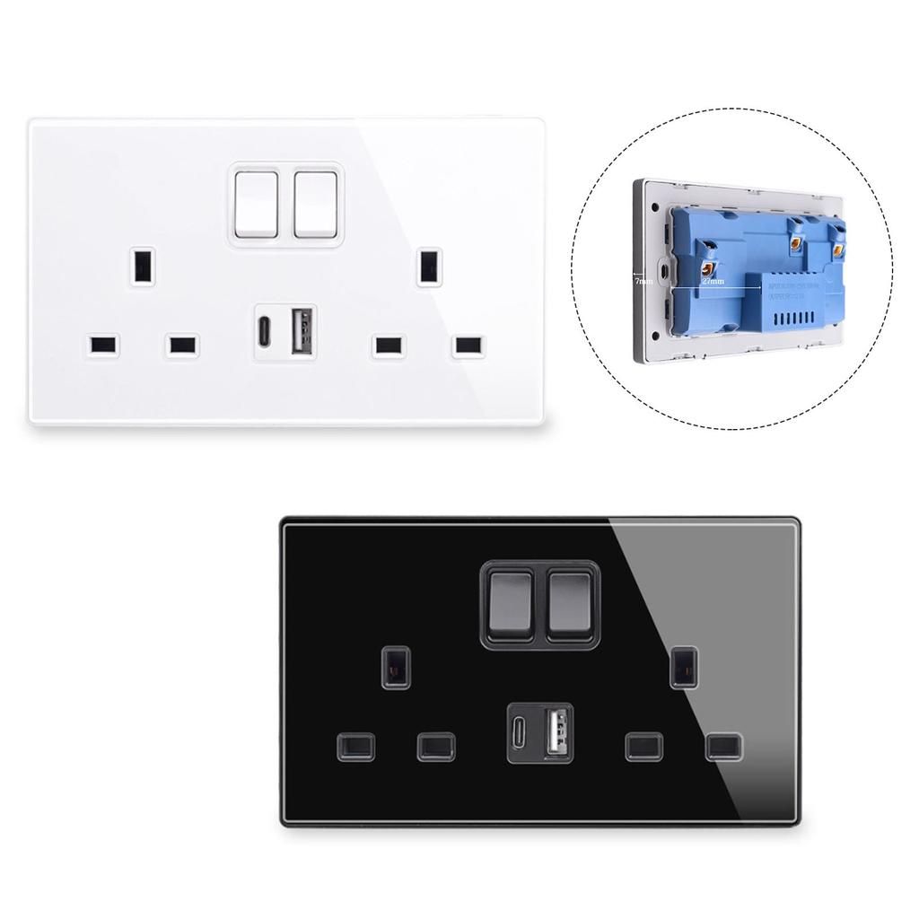 Se 2 nabíjecími porty USB Dual Switch Socket 13 Amp 20W Rychlé nabíjení