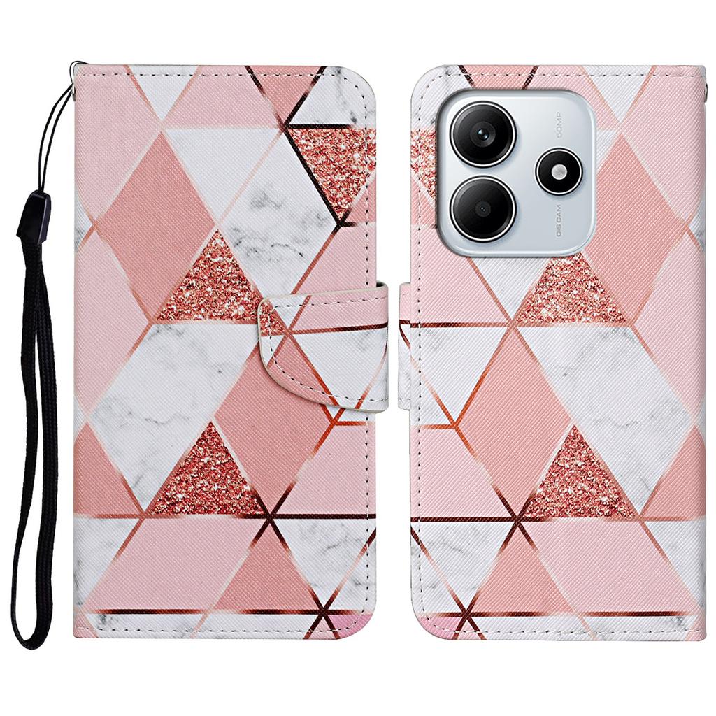 Für Xiaomi Redmi Note 14 5G Hülle Musterdruck Schutz Leder Folio Handyhülle