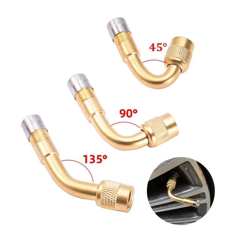 3Pc 45/90/135 Degree Air Tyre Valves for Truck Motorcycle Cycling Accessories Adapter Car Valve Extension Stem Brass