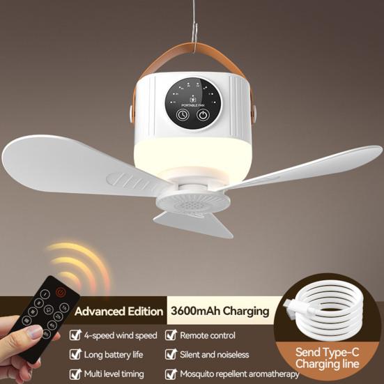 Deckenventilator mit Fernbedienung Fernbedienung 4 Windgeschwindigkeiten Multifunktional Batterie