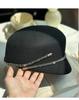 Rhinestone Decorated Wool Tweed Beret Hat Vintage Elegant British Style for Autumn Winter Equestrian Riding Daily Party Wear