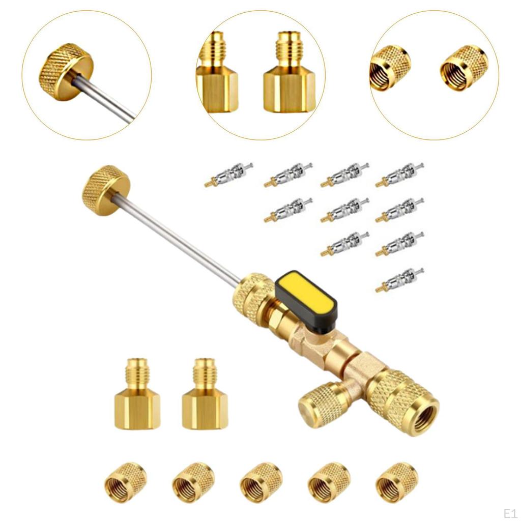 Valve Core Removal Installer Double Size SAE 1/4 5/16 Port Installation Tool Versatile