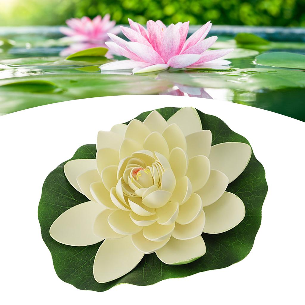 Artificial Loutus Floating Foam Fake Flower Pads Lifelike Decorative Pond Plants Ornaments for Pool Aquarium