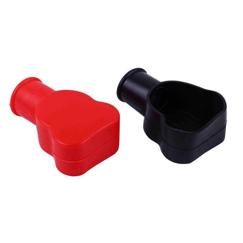 2pcs Car Battery Cover PVC Insulate Terminal Cap 12V Negative Positive Protector Clamps Replacement Batteries Car Accessories
