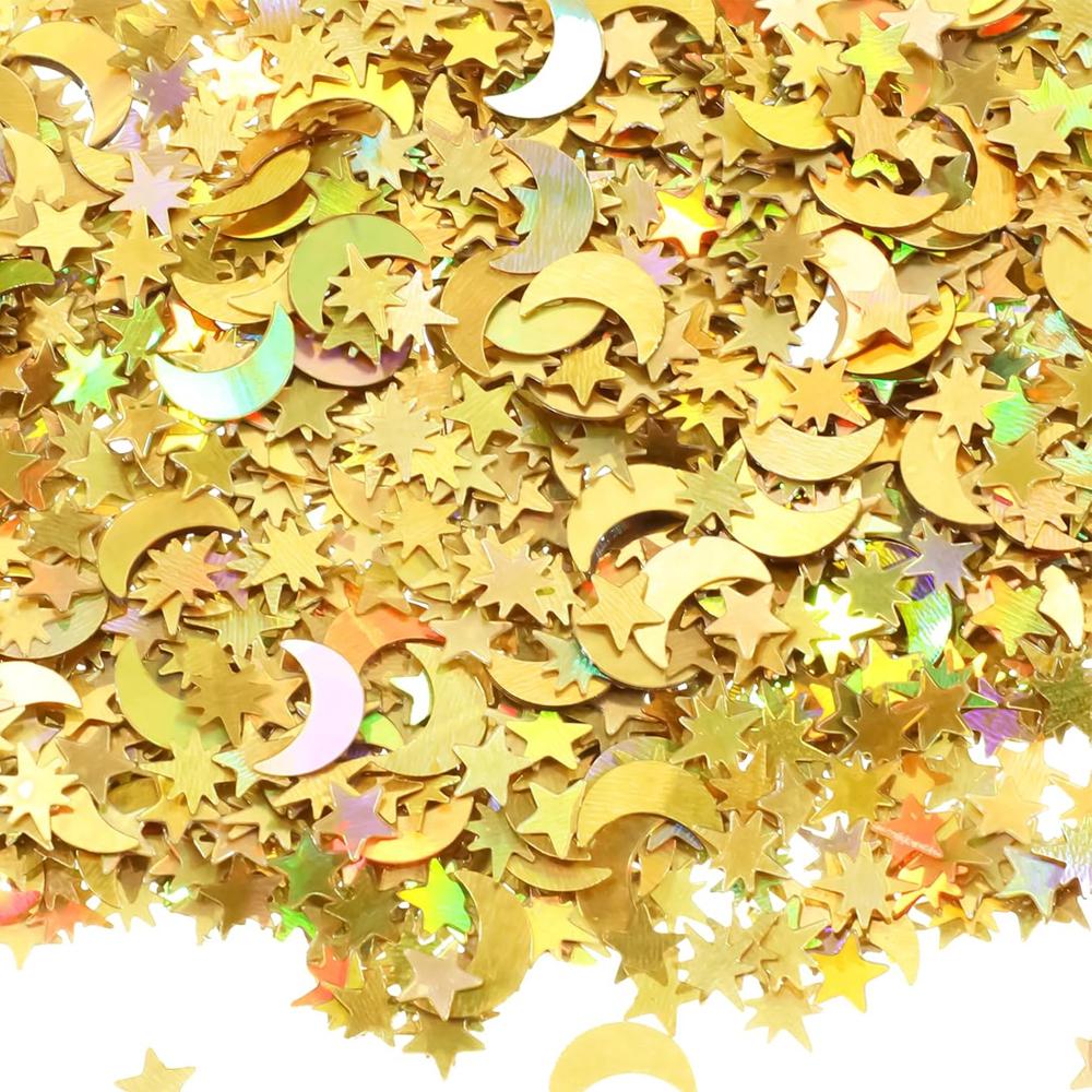 1bag Moon Stars Confetti Sequin Confetti Birthday Supplies Wedding Throw Confetti Christmas Festival Ramadhan Party Decoration