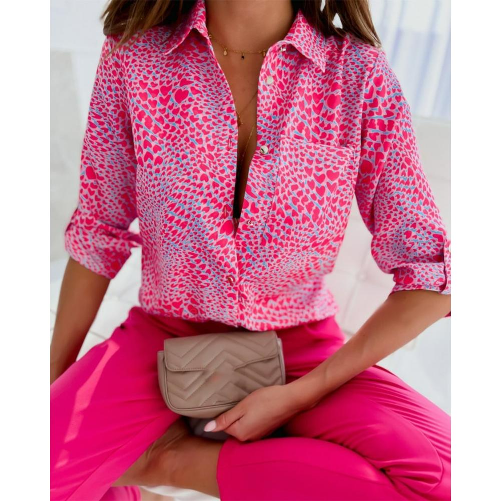 Spring and Autumn Tops, Long-sleeved Shirts, Printed Shirts, Women