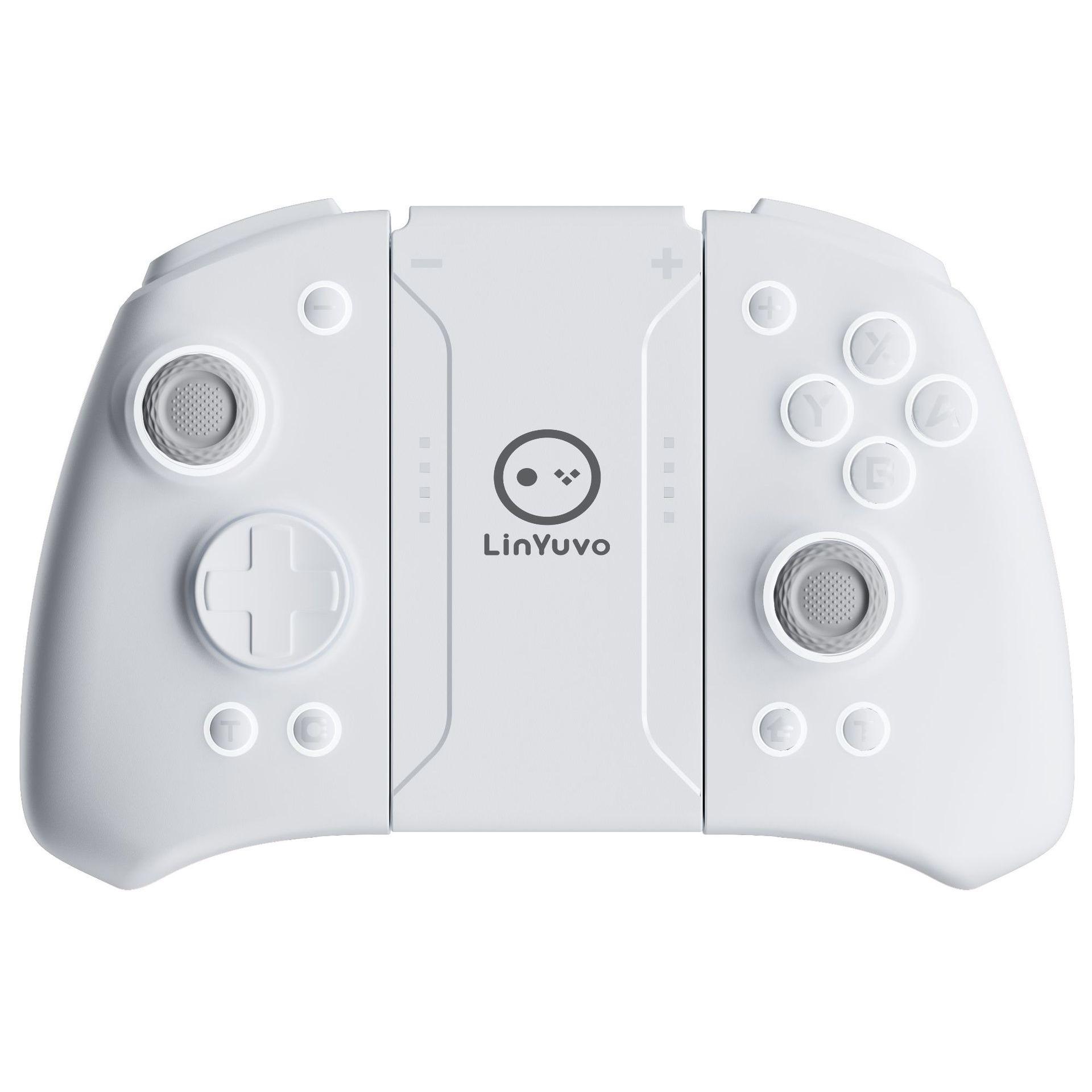 

KS42 Wireless Gamepad for Nintendo Switch/OLED, Gaming Switch Controller Bluetooth Wake Up 6-axis Joypad Metal Joystick Package:14.8*14.7*6.7cm серый/белый