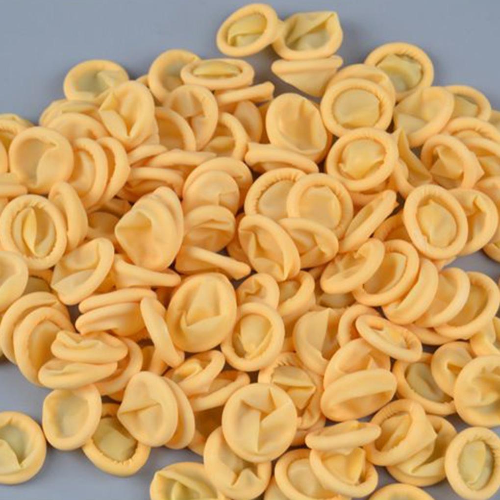 120 Stück Naturkautschukhandschuhe Fingerlinge Latex Fingerspitzschutz