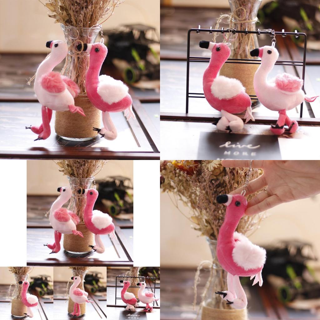 Adorable Flamingo Plush Toy Soft Stuffed Animal For Girls Cute Bag Charm