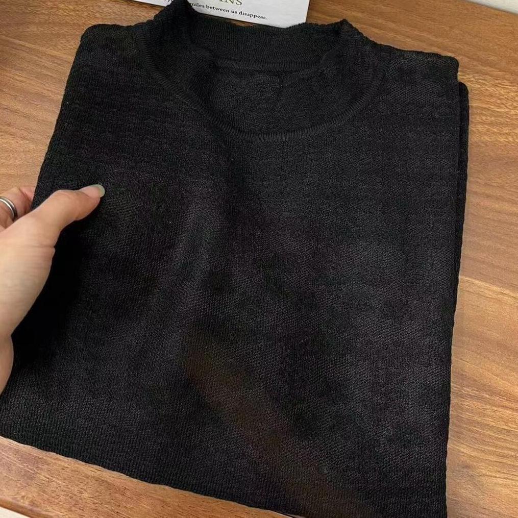 

Women s Lace High Neck Long Sleeve Wool Cashmere Pullover M (40-60 kg) чорний