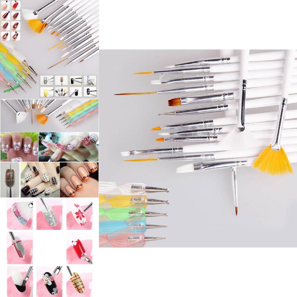 Nail Art Brush Set 15 Pcs With Long Wooden Handles For Professional Manicure And Design