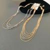 Copper Link Long Tassel Choker Exquisite Luxury Jewelry Multi-Layer Tassel Necklace Wedding Bridal