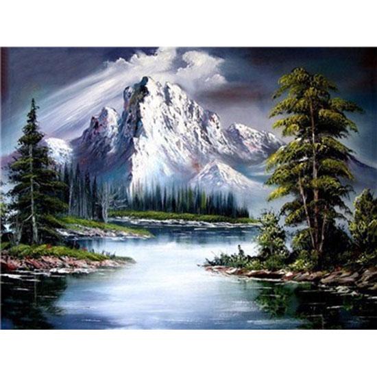 Huacan Full Square Diamond Painting Landscape Diamond Embroidery Snow Scene Picture Rhinestone Mosaic Painting