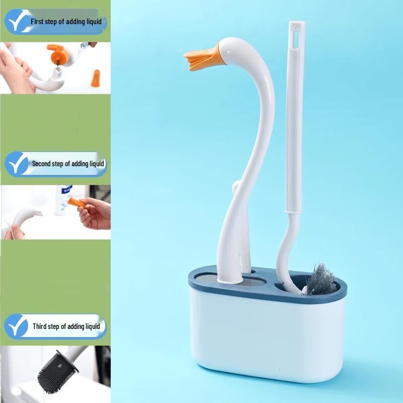 Wall-Mounted Swan Toilet Brush Set