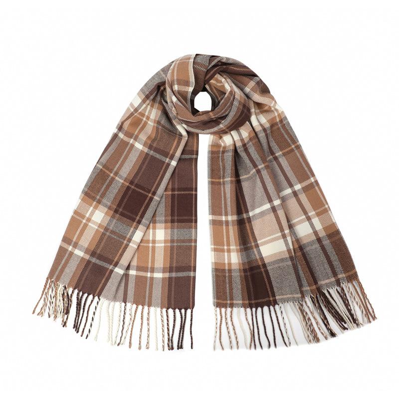 Amazon popular khaki plaid scarf shawl women s foreign trade Europe, America, autumn and winter 2025 new plaid scarf 180*63+10cm