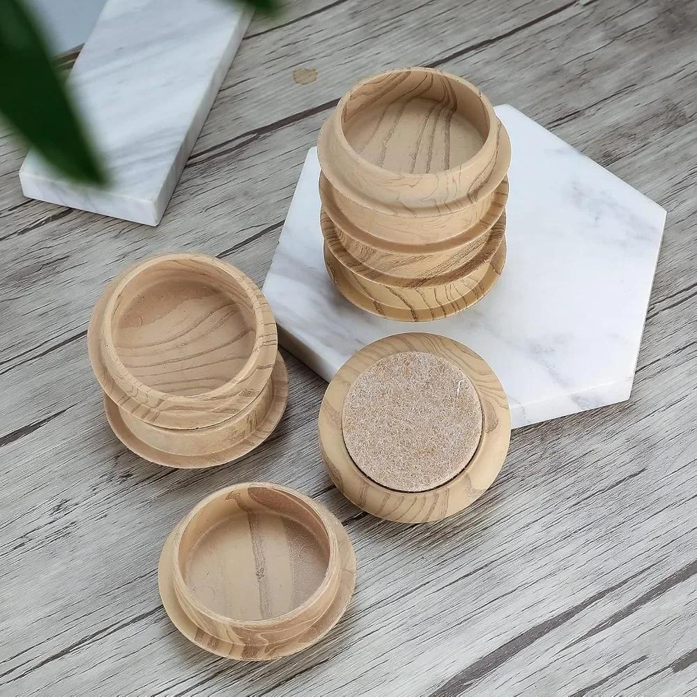 Chair Foot Cover 2/4/6/8 PCS Diagonal Leg Floor Protectors Wooden Circles Felt Pads Furniture Table Feet Protect Floors