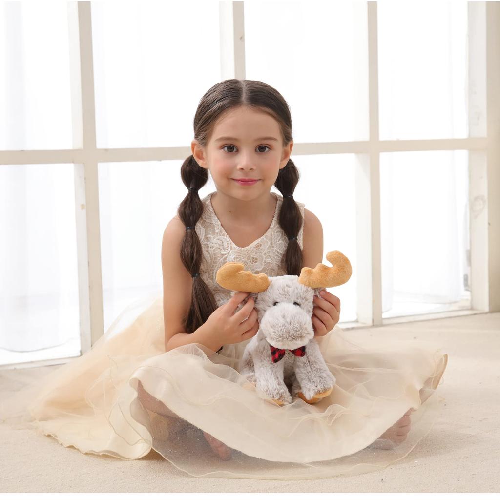 Apricot Lamb Grey Reindeer Plush Toy for Soft and Fluffy Grey Reindeer for Girls and 20cm Kids, Cute, Boys,