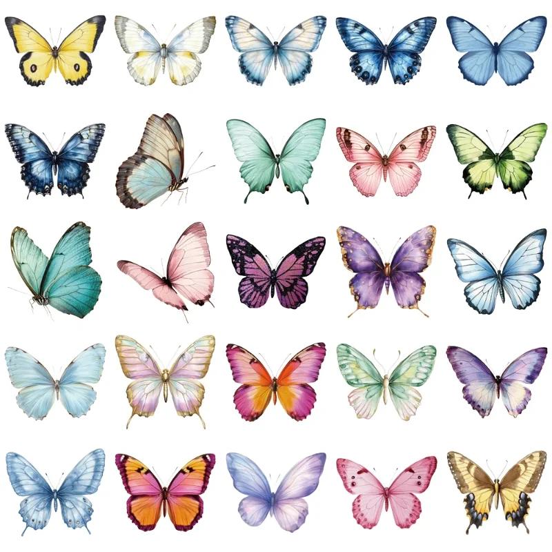36PC Creative Colorful Butterfly Transparent Stickers Set Top Quality Waterproof DIY Decor for Notebook Phone Case