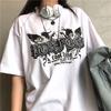 Fashion Casual Harajuku Goth Graphic T-Shirts Women Clothes Female Girls Beautiful Y2k Top Broken