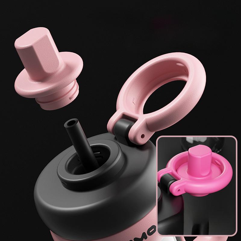 1Pc Stacked Le Large-capacity Straw Cross-border Plastic Transparent Lifting Rope 820ml Accompanying Cup Fitness Sports Kettle Gift