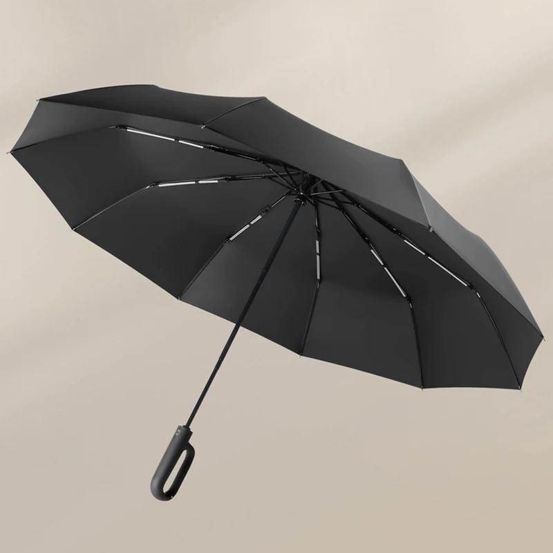 Travel Buckle Umbrella Outdoor, Automatic Umbrella Windproof Strong, 125cm Large Folding Rain Umbrella for Men, Free Shipping
