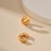 Classic European American Style Daily Versatile Semicircle C Shaped 18k Gold Plated Stud Earrings