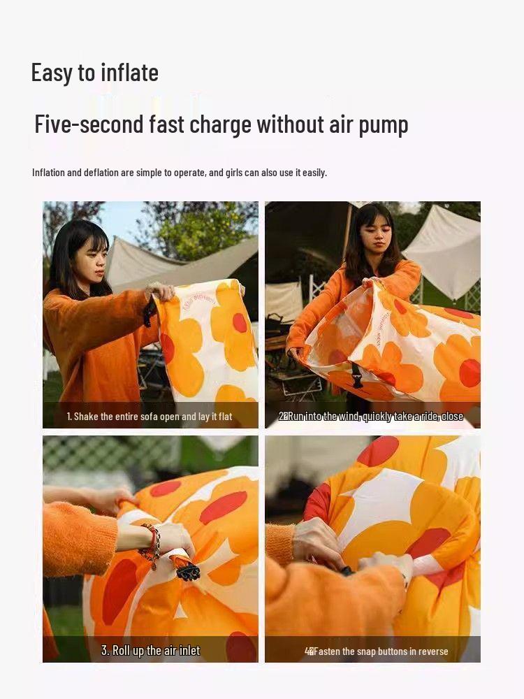 Portable Inflatable Sofa & Air Bed – Outdoor Recliner with Pillow