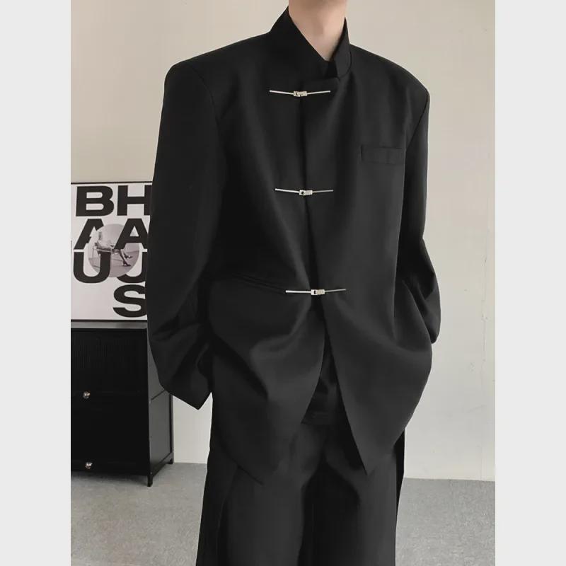 2024 Spring Chinese Zhongshan Suit: Stand Collar, Metal Buttons, Unisex Wedding/Casual Jacket
