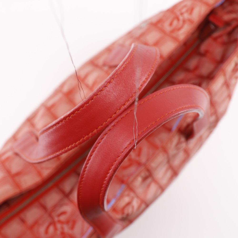 Chanel Tote TGM Tote Bag A15826 New Travel Line Red Nylon Canvas Women Used